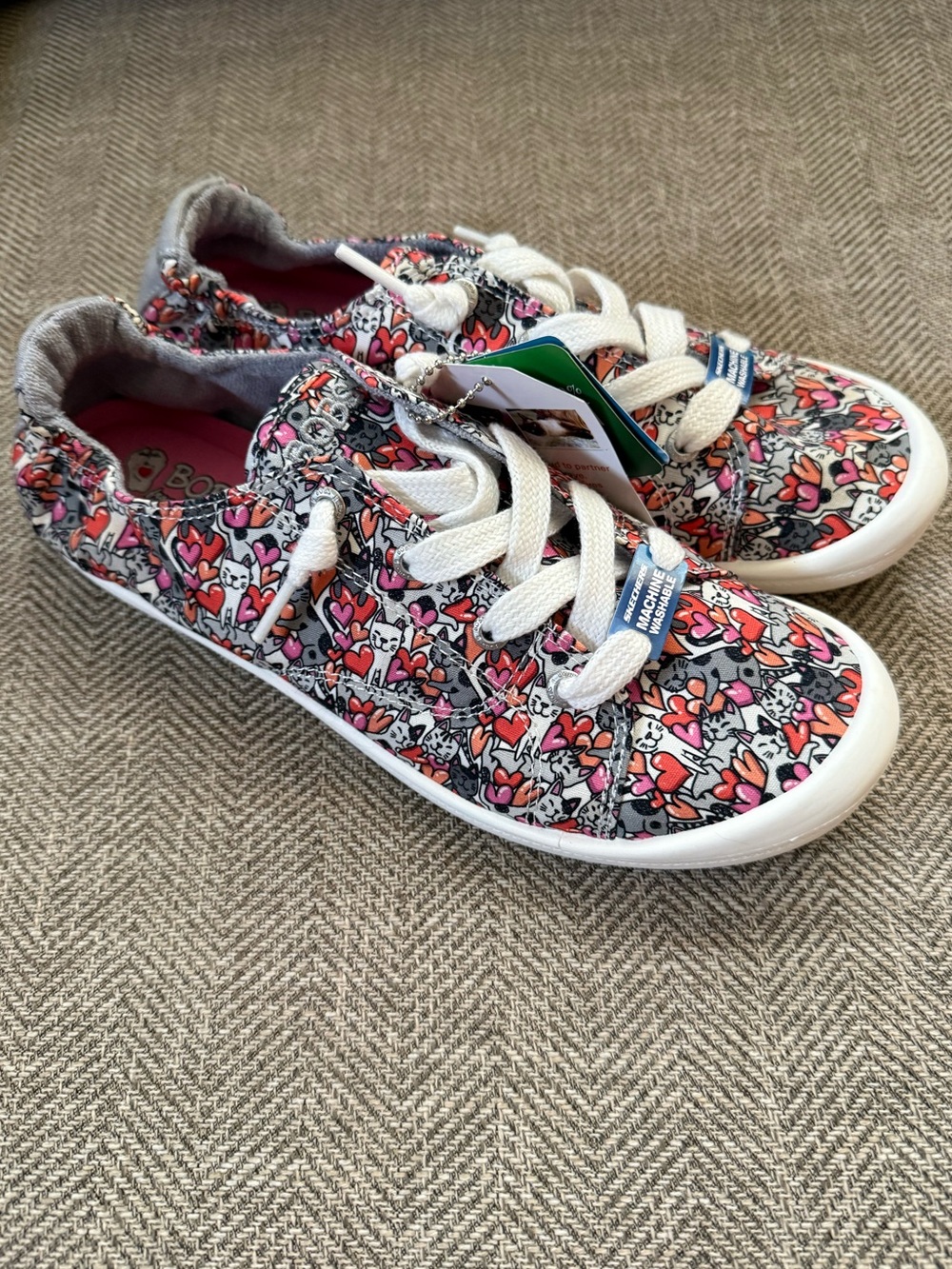 Skechers BOBS Beach Bingo Mellow Cats Slip On Sneakers Women's Size 9 Multi